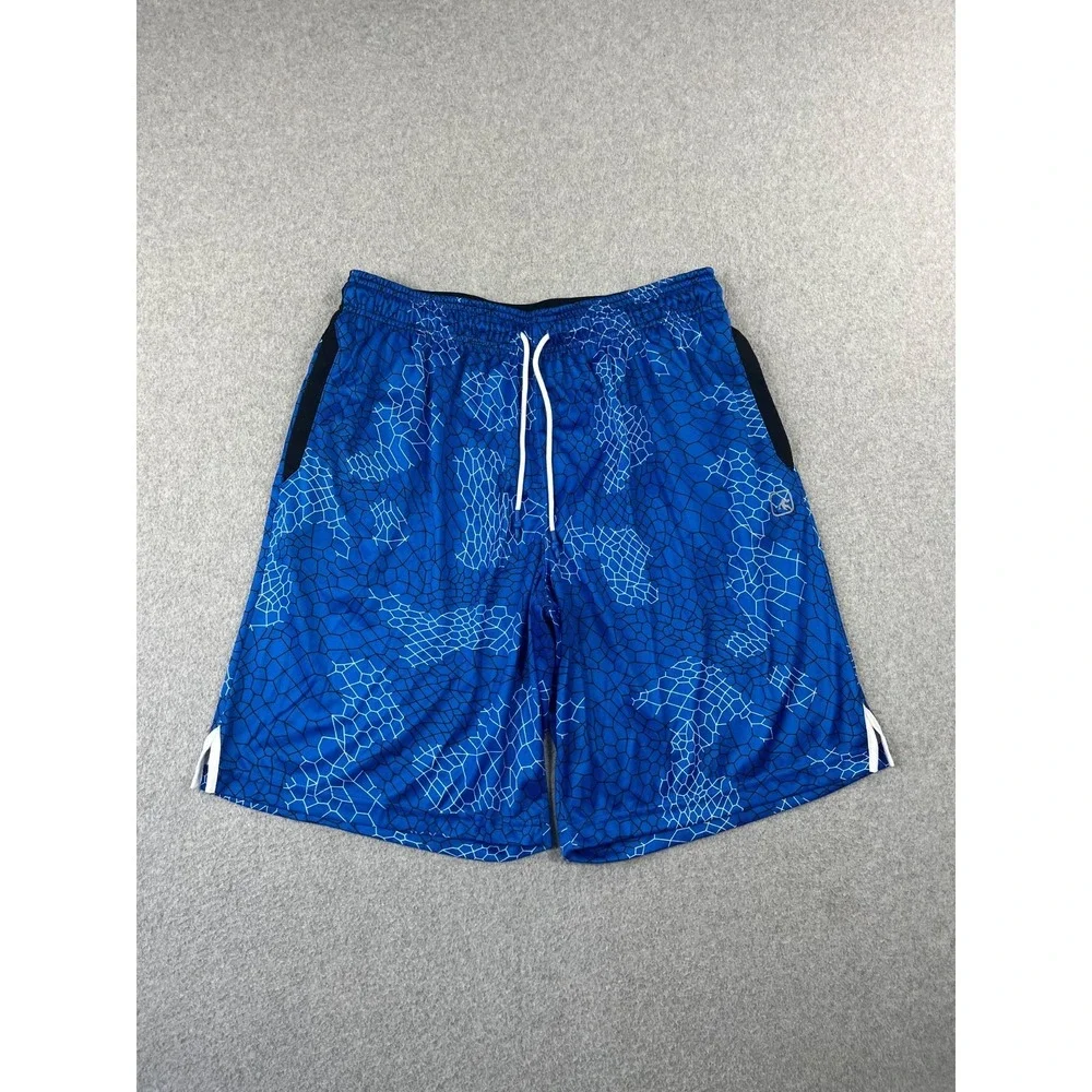 AND 1 Basketball Short Mens L Supreme Blue Geometric Print 11